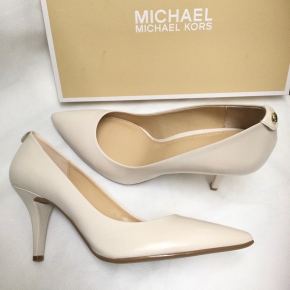Michael Kors Flex Pump Heels Leather Vanilla Ivory - Picture 3 of 15